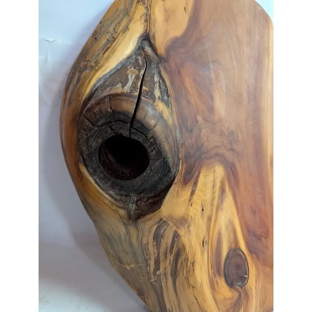 Handmade two tone wood Charcuterie Cheese Serving Board Vase Candle Hold 17